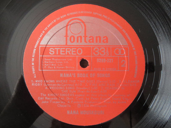 Nana Mouskouri – Nana's Book Of Songs 1974 Genre: Pop (vinyl)