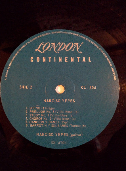 Narciso Yepes Guitar Recital - Volume Two - Classical Guitar (vinyl) NM
