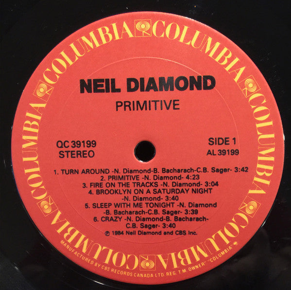 Neil Diamond – Primitive 1984 	Pop Rock (Clearanec Vinyl)  Bargain Bin