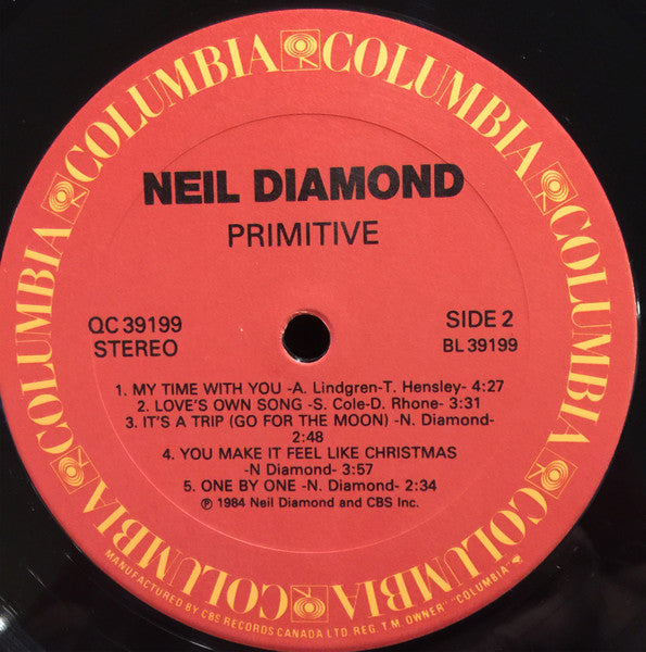 Neil Diamond – Primitive 1984 	Pop Rock (Clearanec Vinyl)  Bargain Bin