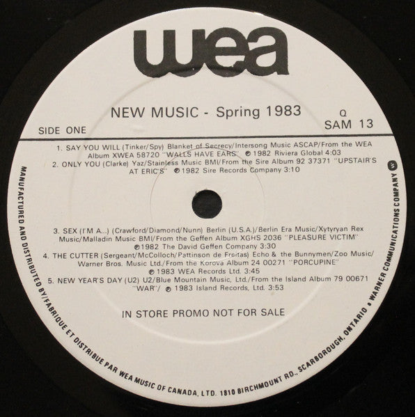 New Music: Spring 1983 – Promo Sampler – New Wave / Synthpop / Rock / Post-Punk (vinyl) Prince, Yaz,U2,INX +