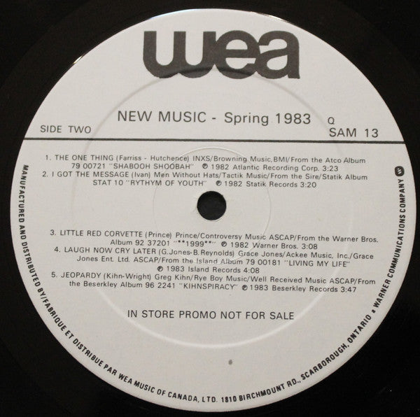 New Music: Spring 1983 – Promo Sampler – New Wave / Synthpop / Rock / Post-Punk (vinyl) Prince, Yaz,U2,INX +