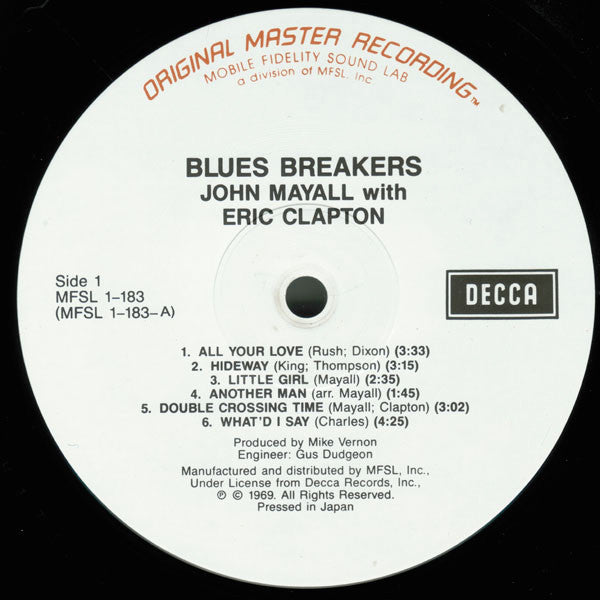 洋楽 Eric Clapton / Blues Breakers John Mayall, Eric Clapton – Blues Breakers – 1984 – Blues Rock