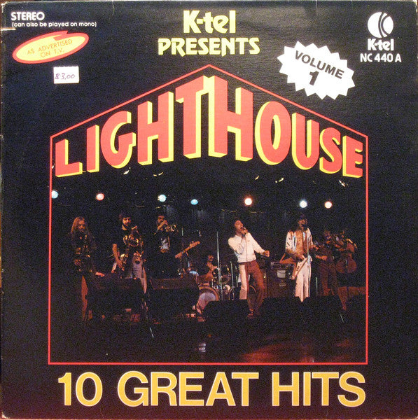 Lighthouse – K-tel Presents: Lighthouse-10 Great Hits, Volume 1 – 1975 – Classic Rock (vinyl lp)