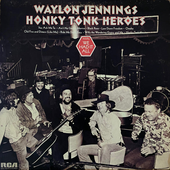 Waylon Jennings – Honky Tonk Heroes – 1973 – Country / Honky Tonk / Hillbilly / Southern Rock / Country Rock (vinyl lp)  Very rare !