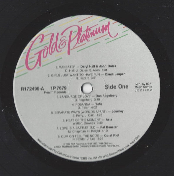 Various – Gold & Platinum – 1984 – New Wave / Pop Rock (vinyl lp