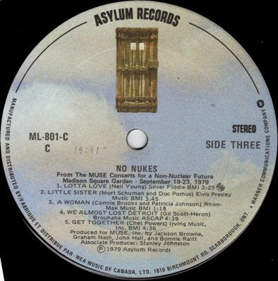 No Nukes - From The Muse Concerts For A Non-Nuclear Future - Madison Square Garden - September 19-23, 1979 - 3 lps - Pop Rock, Funk, Folk Rock (vinyl)