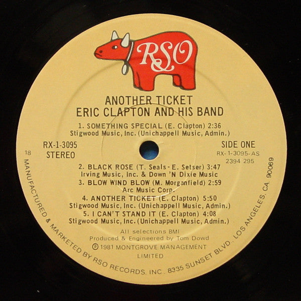 Eric Clapton – Another Ticket – 1981 – Blues Rock / Folk Rock / Classic Rock (vinyl lp)