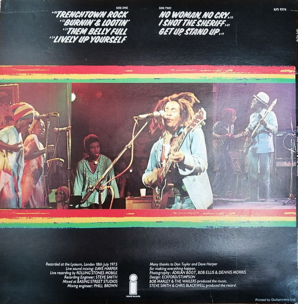 Bob Marley & The Wailers – Live! – 1975 – Roots Reggae (vinyl lp