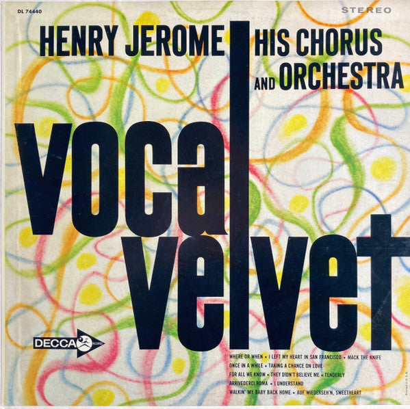 Henry Jerome And His Chorus And Orchestra – Vocal Velvet – 1963 – Vocal / Easy Listening (vinyl lp)