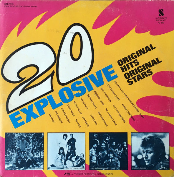 Various – 20 Explosive Hits By 20 Original Stars – 1970 – Folk Rock (vinyl lp)