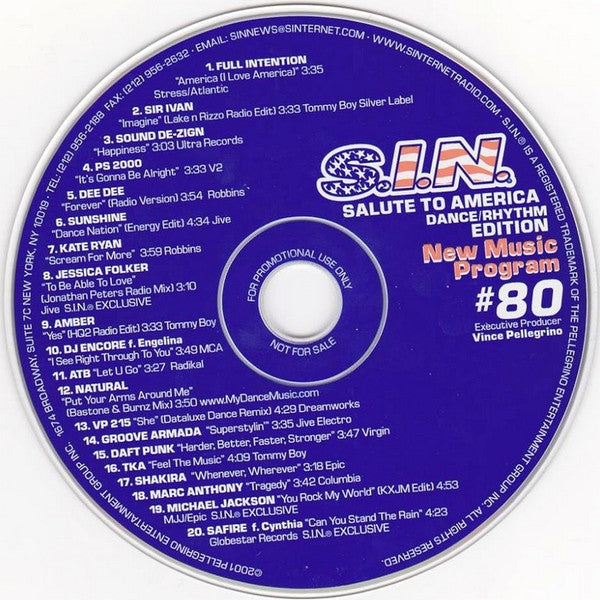 Various - S.I.N. Salute To America Dance / Rhythm Edition New Music Program #80 cover