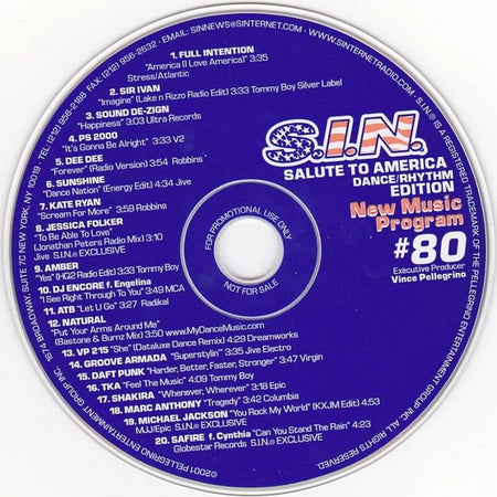 Various - S.I.N. Salute To America Dance / Rhythm Edition New Music Program #80 cover