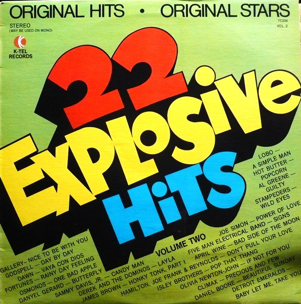 Various – 22 Explosive Hits - Volume Two – 1972 – Pop Rock (vinyl lp)