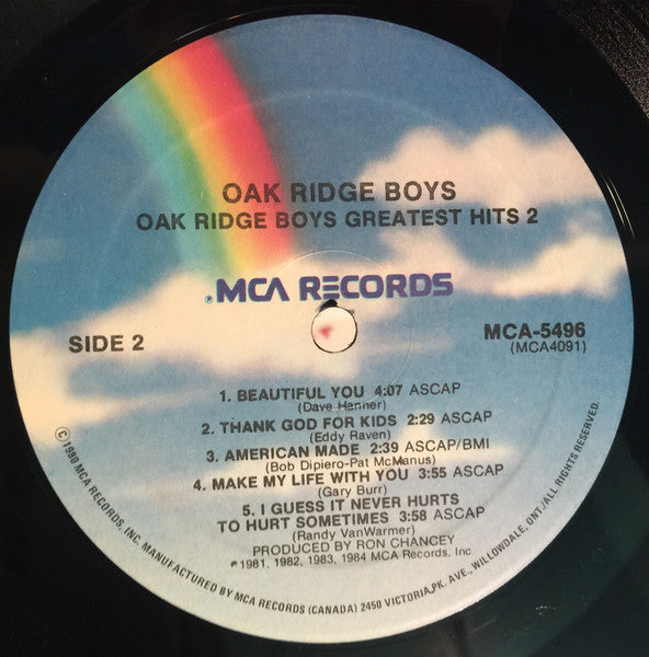 Oak Ridge Boys Oak Ridge Boys Greatest Hits 2 - 1984-Folk, World, & Country Style: Country (Vinyl) Mint