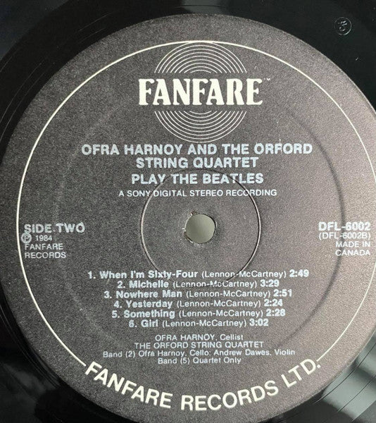 Ofra Harnoy & Orford String Quartet – Play The Beatles - Classical (Vinyl) Mint Copy