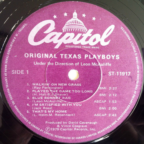 Original Texas Playboys – Under the Direction of Leon McAuliffe (Western Swing / Country, Vinyl LP) ST‑11917