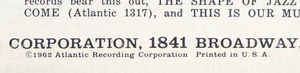 Ornette Coleman – Ornette On Tenor -1962- Jazz Style: Free Jazz (Rare Vinyl) Near Mint