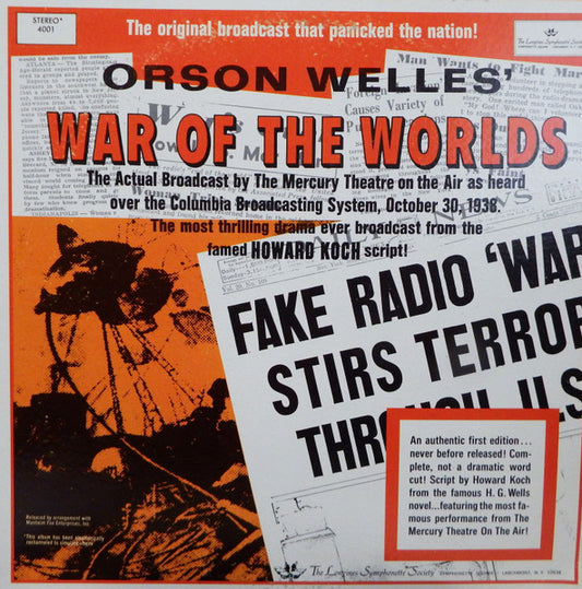Orson Welles – War Of The Worlds Non-Music Style: Radioplay, Public Broadcast (Near mint)
