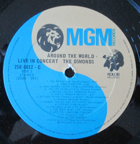 Osmonds ‎– Around The World - Live In Concert 2 lps (vinyl)