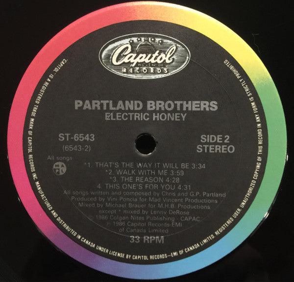 Partland Brothers – Electric Honey – 1986 – Pop Rock (vinyl)