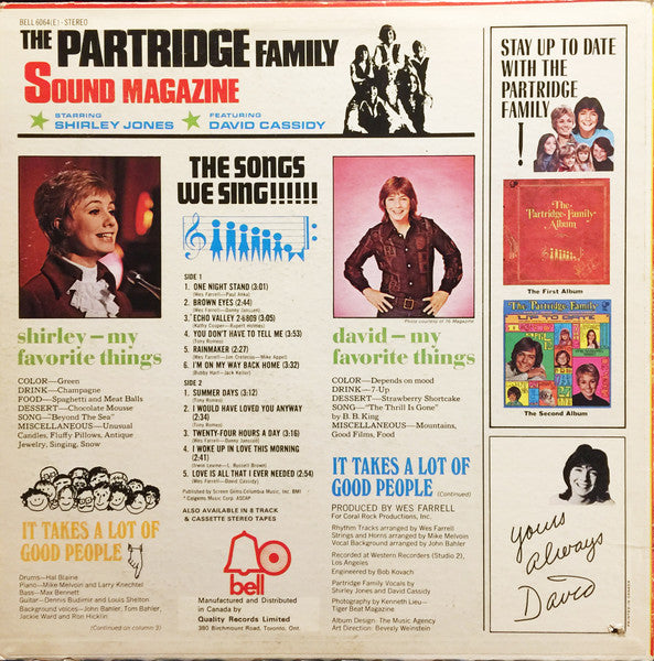 The Partridge Family ‎– The Partridge Family Sound Magazine - 1971-Pop Rock (vinyl) MInt Copy !