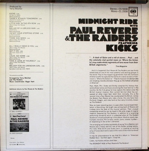 Paul Revere & The Raiders ‎– Midnight Ride - 1966 - Garage Rock, Pop Rock (rare vinyl)