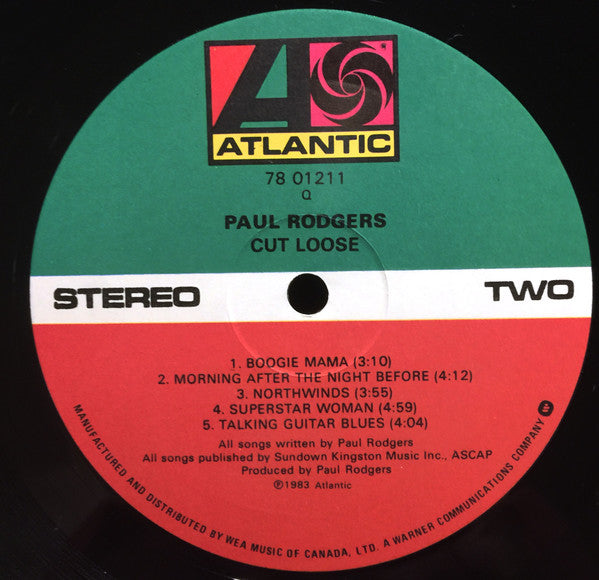 Paul Rodgers Cut Loose - 1983-	Rock (Vinyl) NM