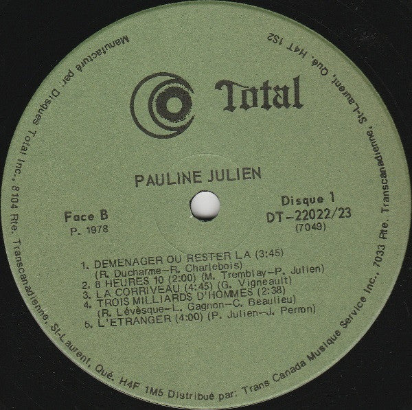 Pauline Julien – Le Meilleur de Pauline Julien - 2 lps- 1978-Chanson, Pop Rock (Vinyl) Mint