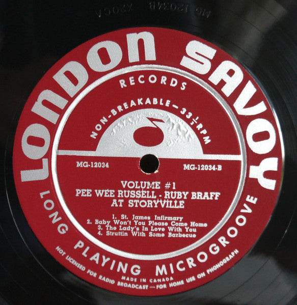 PEE WEE RUSSELL · RUBY BRAFF – At Storyville ,1955, Jazz (vinyl)