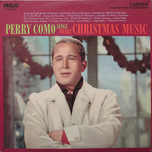 PERRY COMO SINGS MERRY CHRISTMAS MUSIC — Perry Como (RCA Camden, CAS-660(e)) Pop, Christmas (Vinyl)