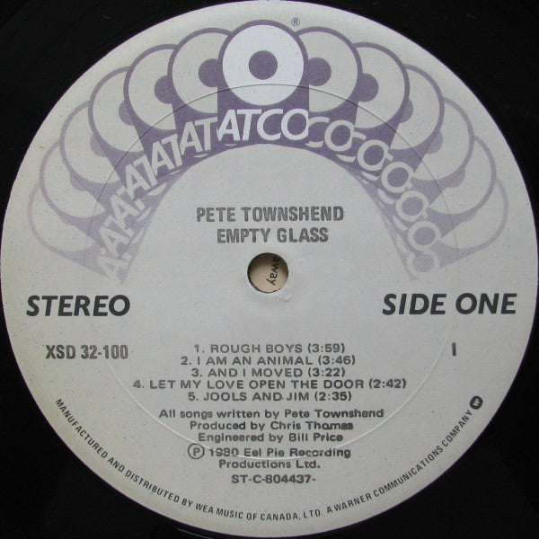 Pete Townshend ‎– Empty Glass -1980 - Rock & Roll, Classic Rock NEAR MINT