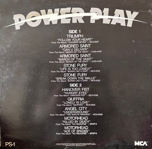 Various Artists – Power Play Sampler (Hard Rock / Heavy Metal , Vinyl LP)Triumph, Motor Head , Armoured Saints