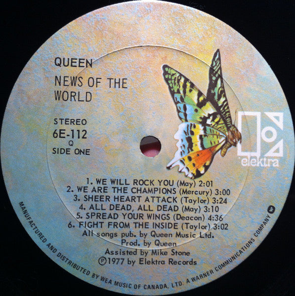 Queen - News Of The World - 1977 Classic Rock,Hard Rock, Pop Rock, Glam (vinyl) great copy