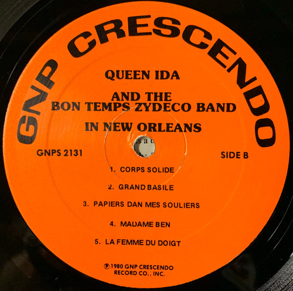 Queen Ida and the Bon Temps Zydeco Band – In New Orleans (Zydeco / Creole Roots / Accordion Dance Music, Vinyl LP) GNPS‑2131