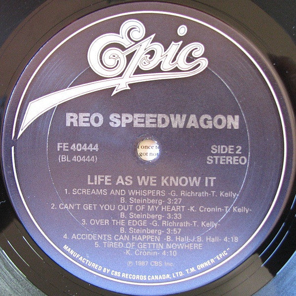REO Speedwagon – Life As We Know It 1987-Pop Rock (Vinyl)