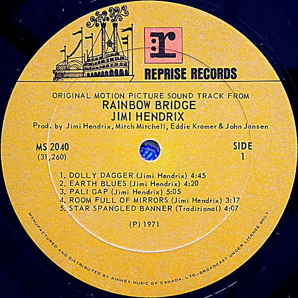 Jimi Hendrix‎– Rainbow Bridge - 1971- Psychedelic Rock - Soundtrack Lp excellent shape