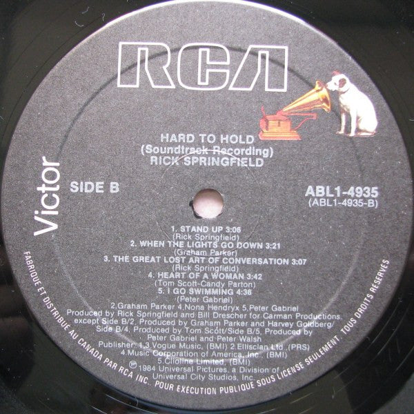 Rick Springfield – Hard to Hold (Soundtrack) – 1984 – Rock / Pop / Soundtrack (vinyl)