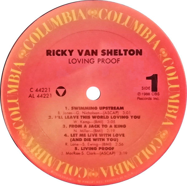 Ricky Van Shelton – Loving Proof  1988 country  (Clearance Vinyl)  a few marks