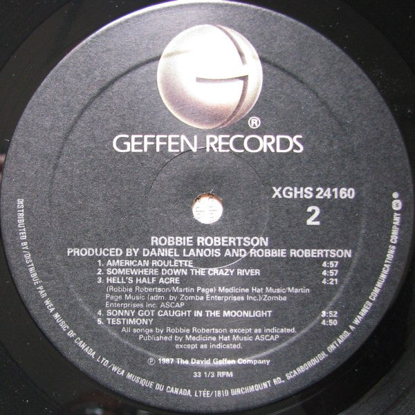 Robbie Robertson ‎– Robbie Robertson -1987- Classic Rock ( vinyl ) Mint Copy