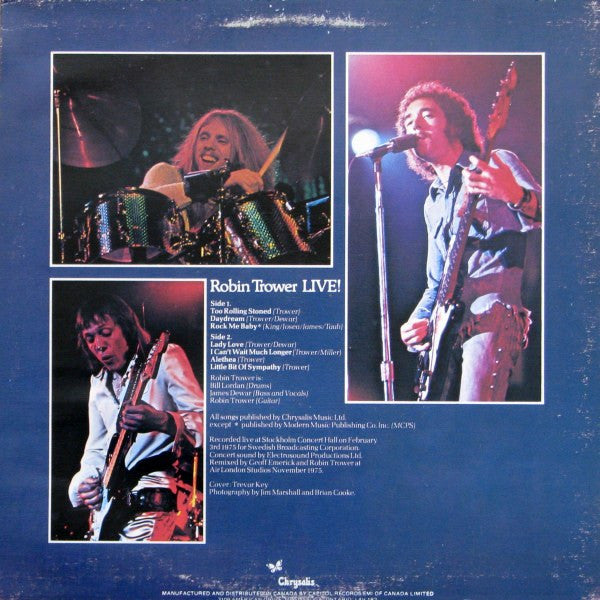 Robin Trower Live -1975- Blues Rock, Hard Rock (vinyl)