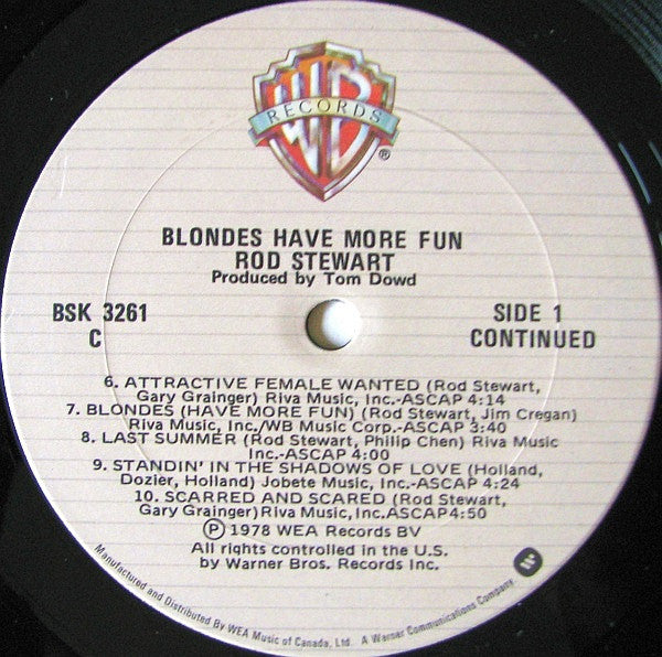 Rod Stewart – Blondes Have More Fun – 1978 – Rock/Pop Vinyl