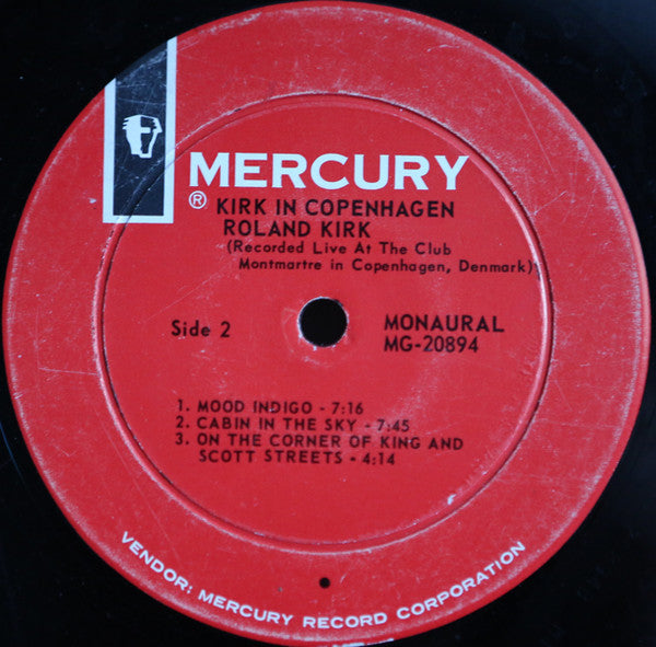 Roland Kirk – Kirk In Copenhagen 1964 Hard Bop, Free Jazz, Post Bop (Rare Vinyl)