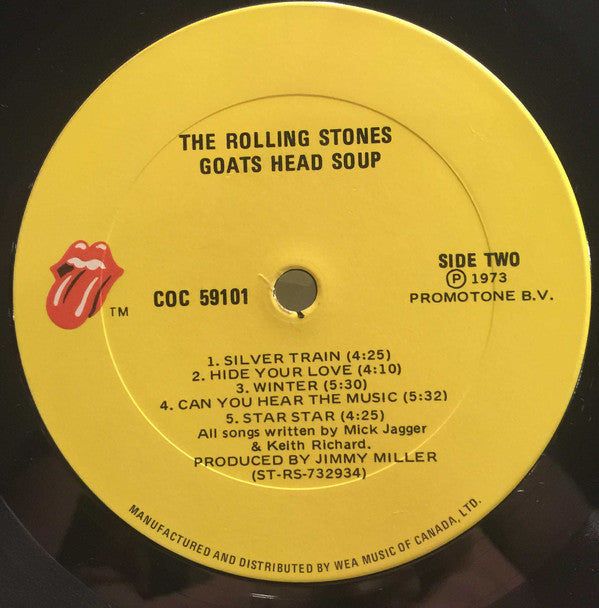 Rolling Stones , The - Goats Head Soup -1973 Classic Rock (vinyl) Canadian Release / Near Mint Copy