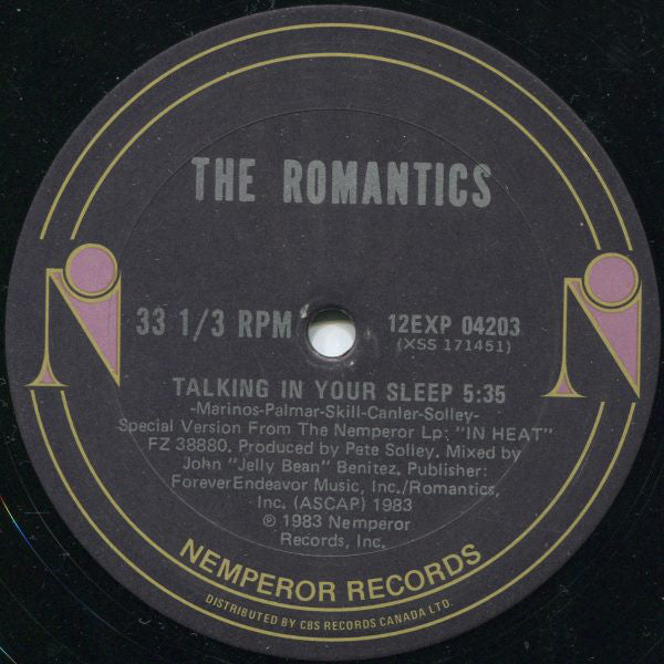 Romantics ‎– Talking In Your Sleep - 1983-  New Wave, Pop Rock (12" Single)