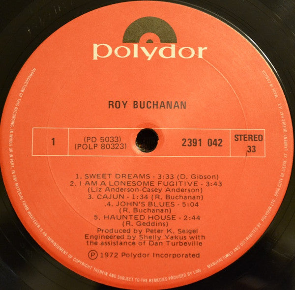 Roy Buchanan – Roy Buchanan 1972 Rock, Blues Style: Blues Rock, Electric Blues (Vinyl)