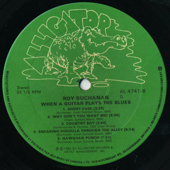 Roy Buchanan – When A Guitar Plays The Blues 1985 Genre: Rock, Blues Style: Electric Blues, Blues Rock (Vinyl)