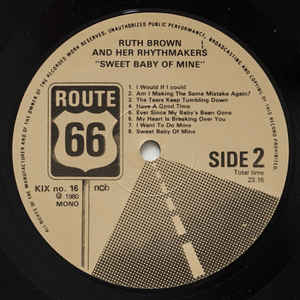Ruth Brown And Her Rhythmakers ‎– Sweet Baby Of Mine - 1980-Blues , Rhythm & Blues (Rare Swedish Import)