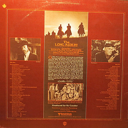 Ry Cooder – The Long Riders (Original Sound Track) 1980-	Folk, World, & Country, Stage & Screen Style: Soundtrack (Vinyl)