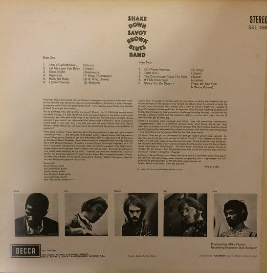 Savoy Brown Blues Band Shake Down 1967 Rock, Blues Style: Blues Rock (Rare Vinyl) UK IMPORT